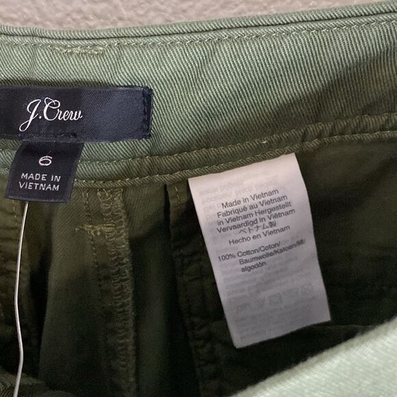 NWT- J crew- Frosty Olive twill pants- Size 6 - Picture 8 of 9